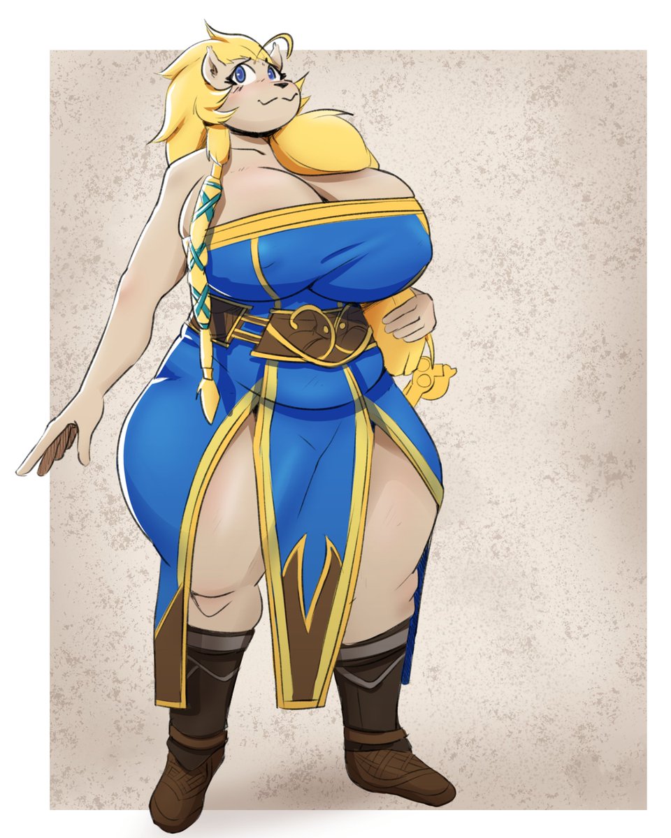 Zanso_'s tweet photo. Commission by @ArctisticFox for Abigail dressed as Sif. https://t.co/PQPrKNT6Xy