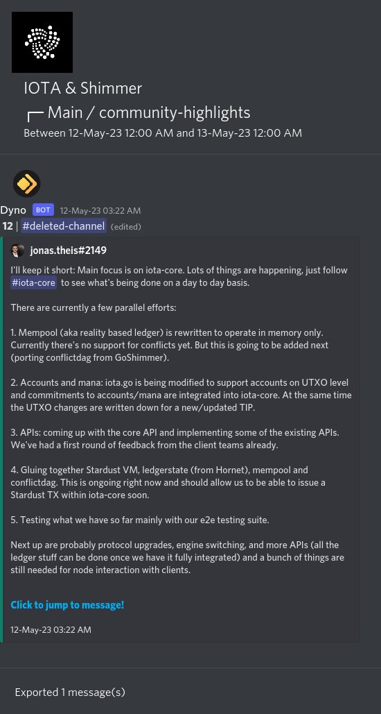 IOTAXTeams's tweet photo. 1/
#IOTA and #Shimmer Discord #community highlights.
🌐 Learn more and join the discussion https://t.co/USN5qQtgEN. https://t.co/tOrJwzSOMZ