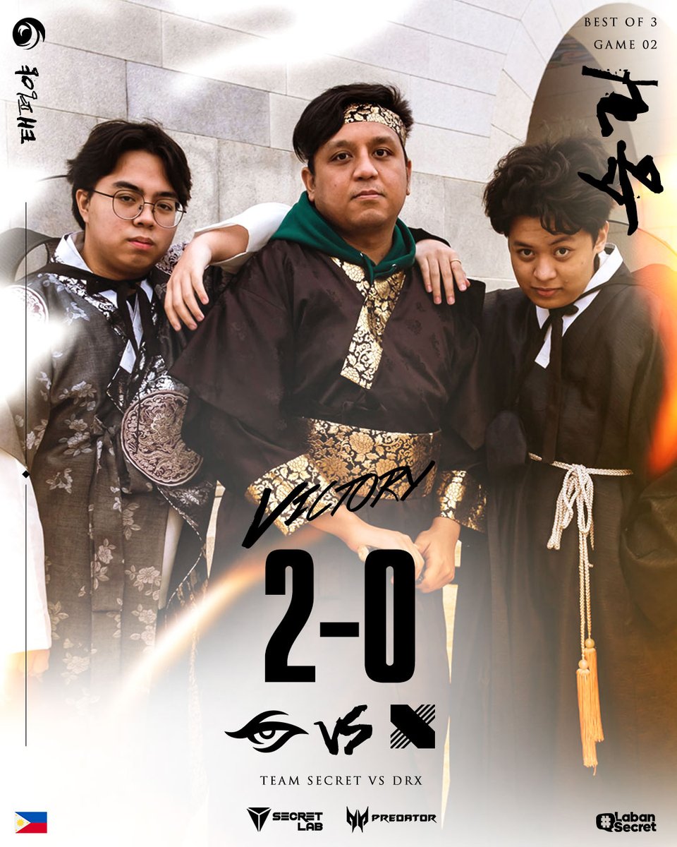 teamsecret's tweet photo. UNDEFEATED WHO? 2-0.

THE PLAYOFFS DREAM CONTINUE.

#LabanSecret #ItLiesWithin https://t.co/RIrXRCPoCt