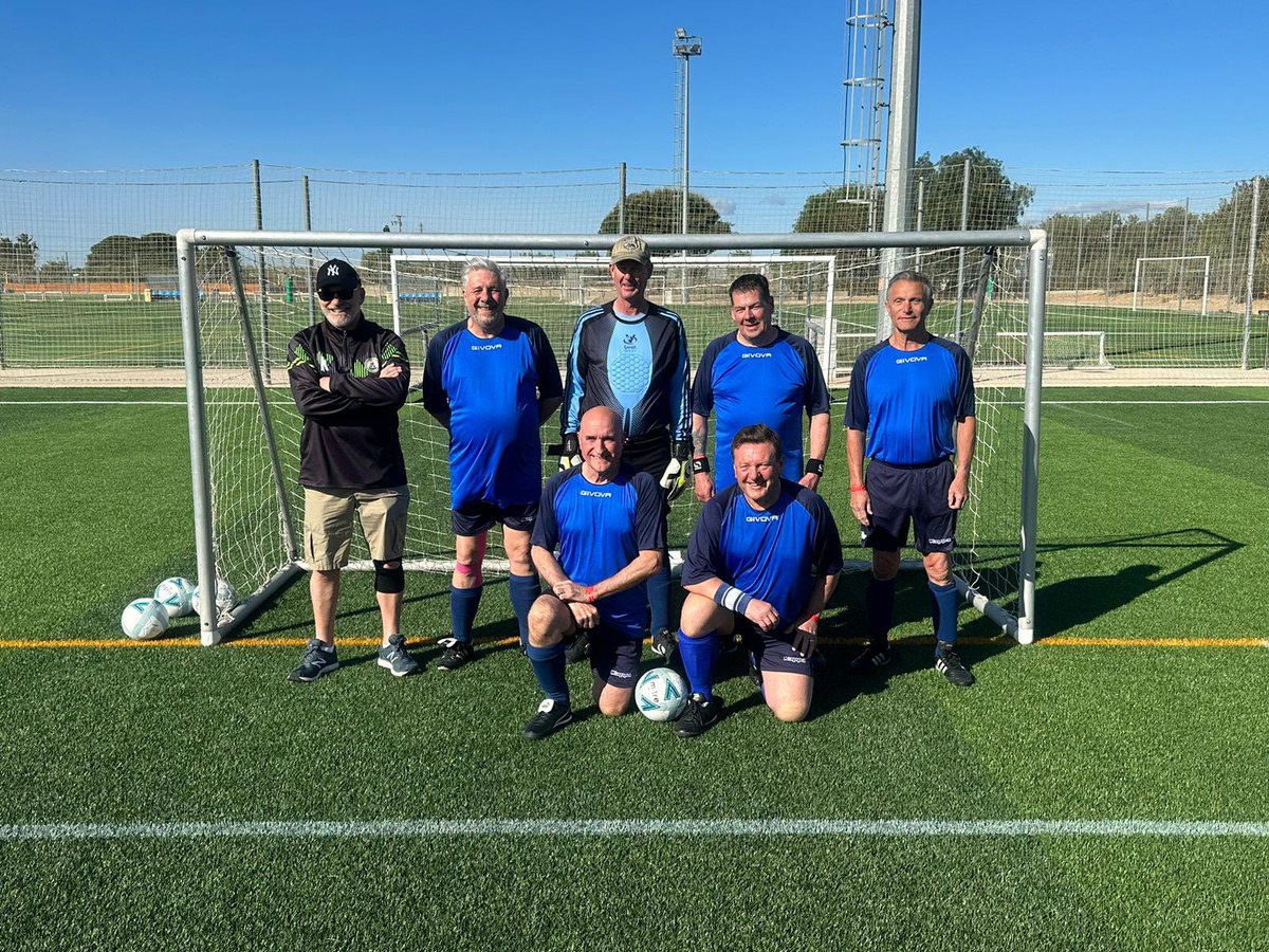OlderShots's tweet photo. Real Crap all set for walking football action in Sunny Spain. #WalkingFootball https://t.co/3DNFmPCgKo