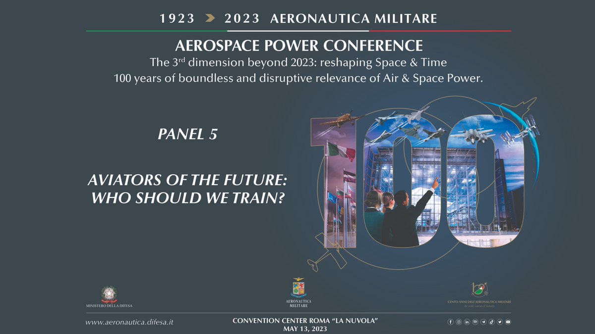 ItalianAirForce's tweet image. #AeroSpacePowerConference #AeronauticaMilitare100
Per il 5° panel intervengono Carl Cottrell, il Gen. S.A. Aurelio Colagrande, Jeffrey L. Harrigian, il Brig. Gen. Todd Moore e Zaira Burlo, moderati da Laura Carpini.
Diretta streaming dell&apos;evento
➡️youtube.com/live/ZfeSJczph…

#ASPC23