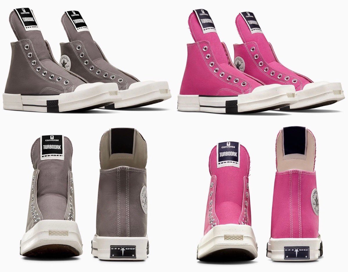 Rick Owens DRKSHDW × Converse 『TURBODRK Chuck 70 Hi Laceless』が