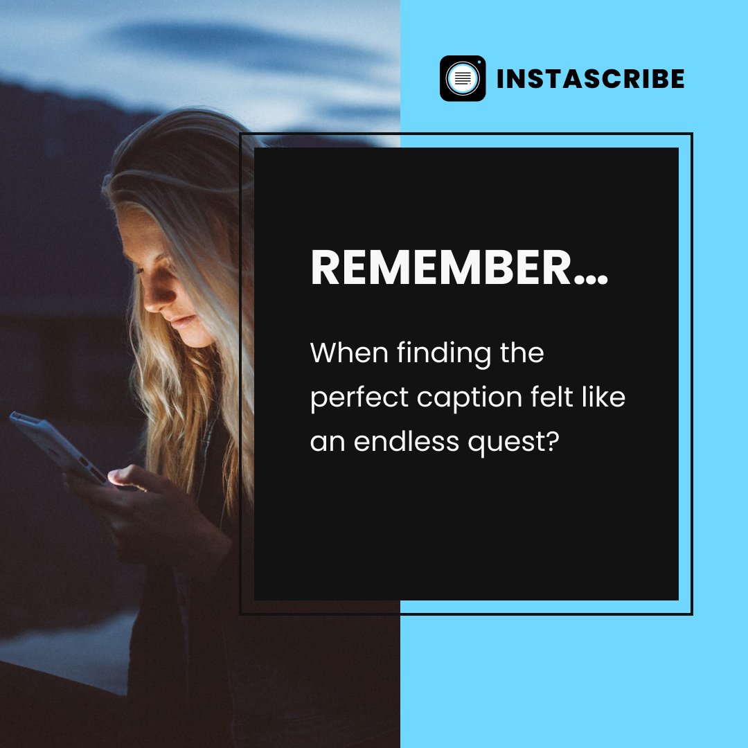 InstaScribeApp's tweet photo. Know the struggle of caption creation all too well? Swipe through and tell us if this rings a bell. With Instascribe, engaging captions are just a tap away. 
#instascribeapp #smallbusiness #smallbusinessowner #instabusiness #instagramtools #instabusiness https://t.co/MkjlPjWT6w