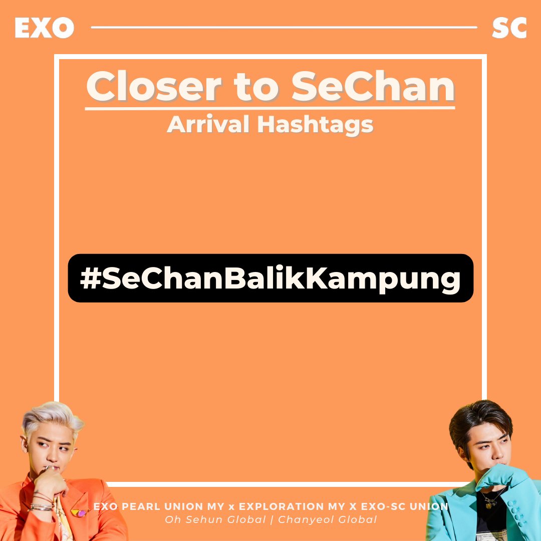 exopearlunionmy's tweet photo. 🐥 𝘾𝙡𝙤𝙨𝙚𝙧 𝙏𝙤 𝙎𝙚𝘾𝙝𝙖𝙣🍒

𝐀𝐑𝐑𝐈𝐕𝐀𝐋 𝐇𝐀𝐒𝐇𝐓𝐀𝐆

Following their members, LAY &amp; CHEN, now it’s time for CHANYEOL &amp; SEHUN to Balik Kampung. Selamat Datang EXO-SC!

#️⃣SeChanBalikKampung

#CloserToSeChan #SECHANtikSenyumanmu #EXOSCinKL #BACKTOBACK_IN_KL 🇲🇾 https://t.co/NehBJlhBAB