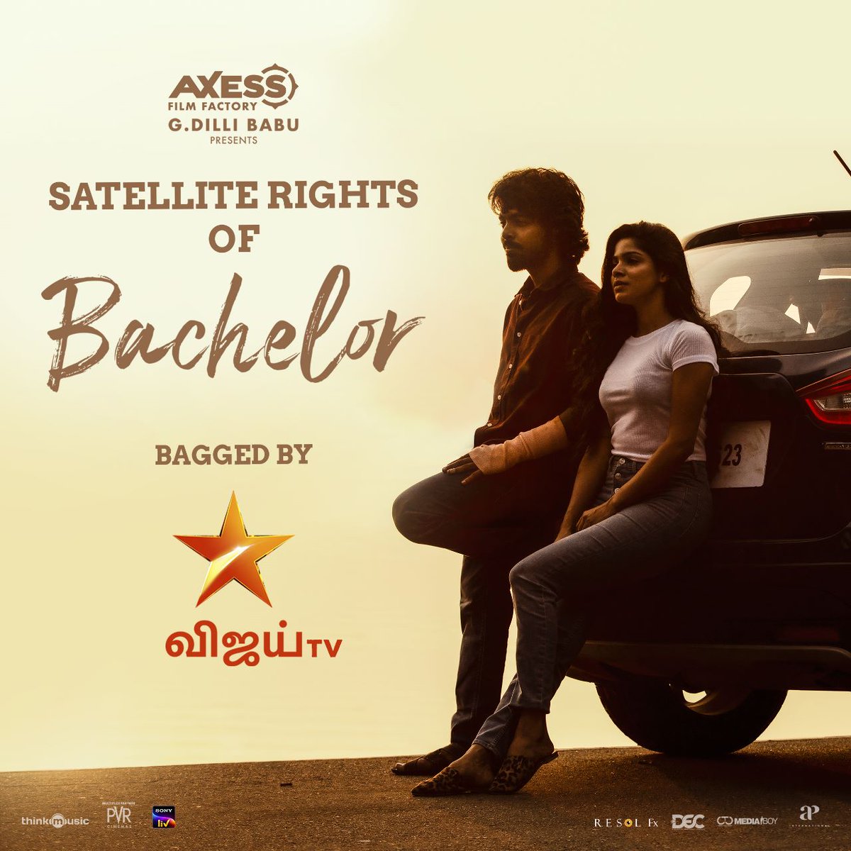 Love, Emotion, and Entertainment - @vijaytelevision has bagged the Satellite Rights of blockbuster #Bachelor. @gvprakash @Dili_AFF @AxessFilm @Sathishdiroff @thenieswar @Music_Siddhu @Sanlokesh @divyabarti2801 @itspooranesh @APIfilms @SonyLIV @thinkmusicindia @DoneChannel1…