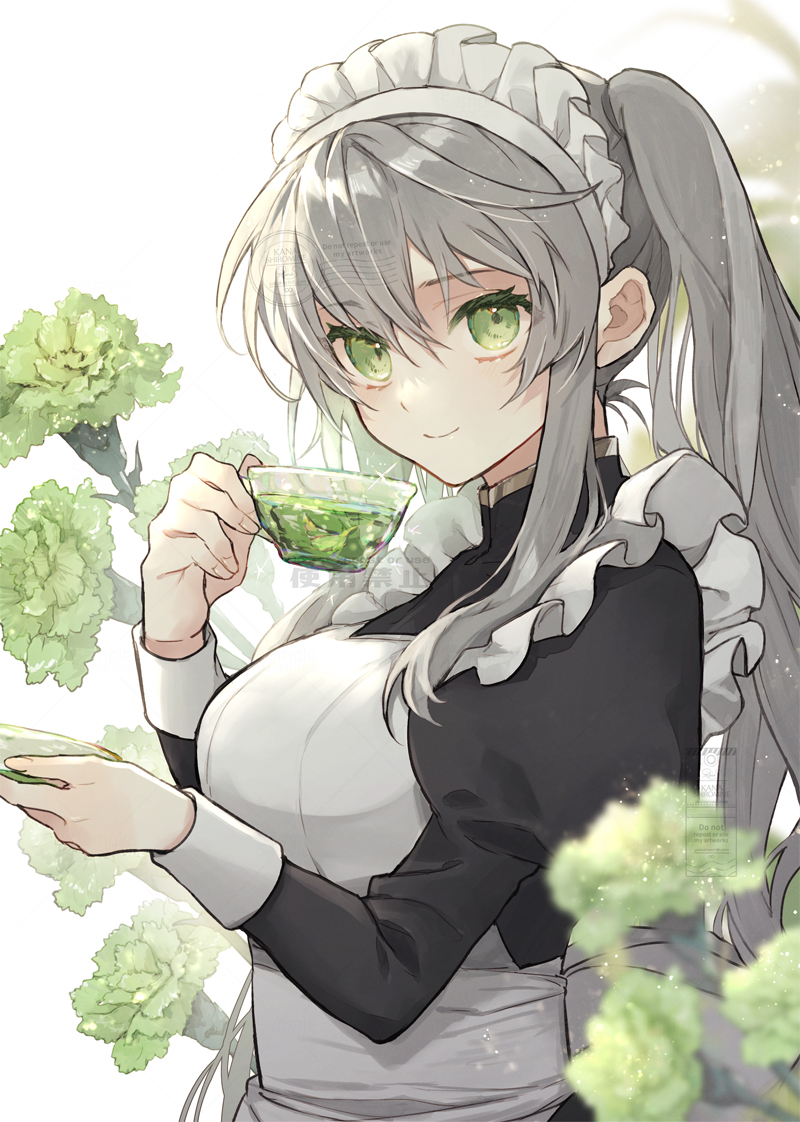 「#Skeb  Green Carnation × Tea」|白峰かなのイラスト