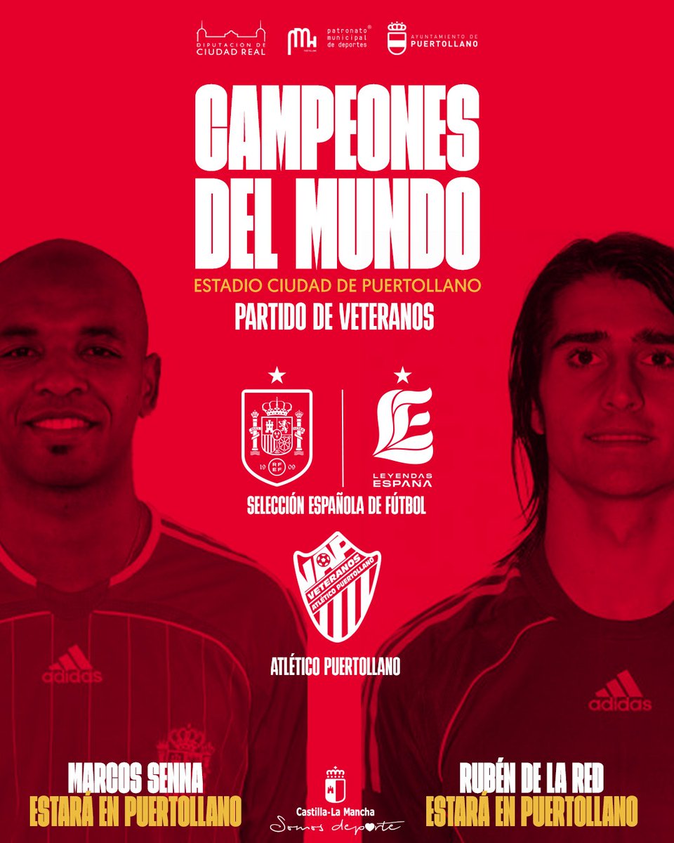 AtcoVeteranos's tweet photo. Senna y De la Red estarán en Puertollano el sábado 27 de Mayo acompañando a @leyendasespana
para medirse a los Veteranos del Atlético Puertollano https://t.co/hrDBHQ88Pg