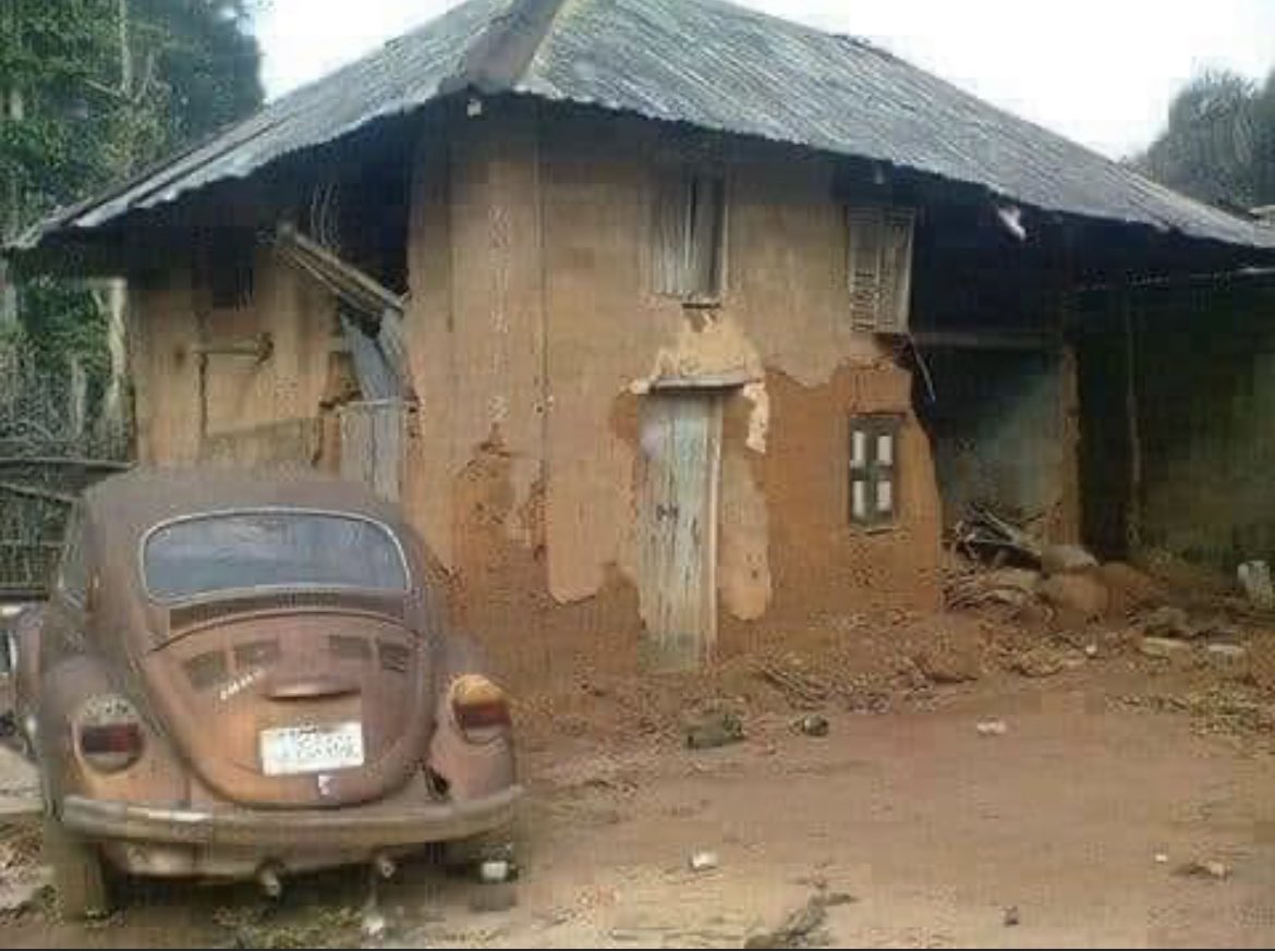 LordBenging's tweet photo. Some years back, it was the most beautiful house in this community. 

The owner was the richest man in whom all looked up to for support. 

The vehicle was a cynosure of all eyes. It was like a dream come true when the owner added both house and vehicle to his list of possession. https://t.co/db5VgXToTO