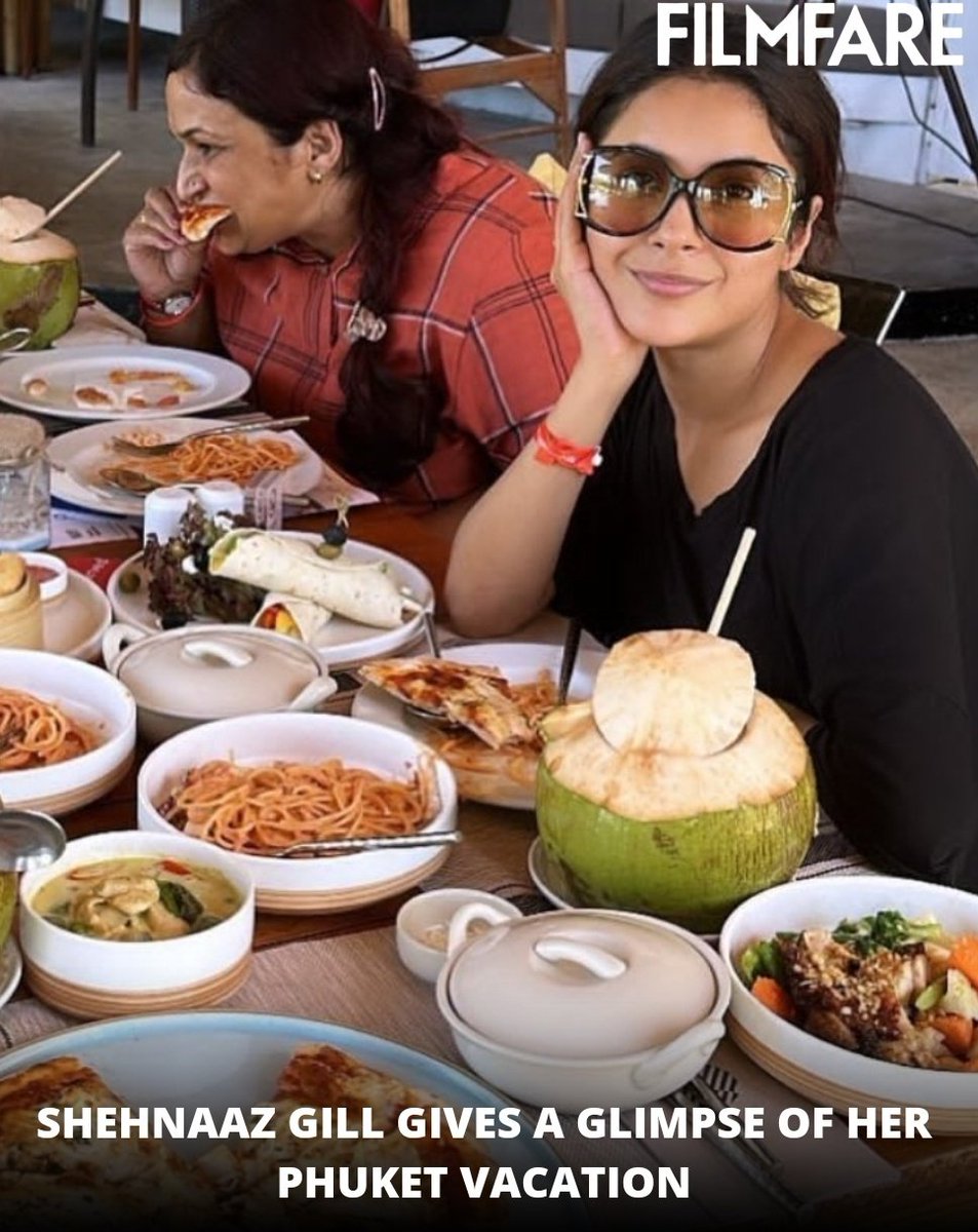 #ShehnaazGill giving us a glimpse of the food spread she's enjoying in Phuket. 💯