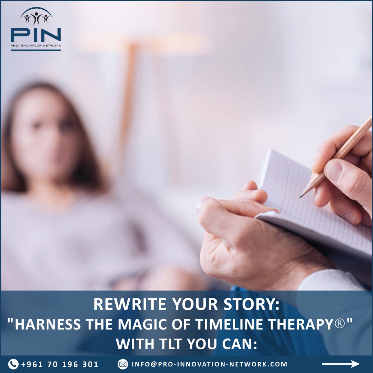 PinSarl17844's tweet photo. Rewrite Your Story: Harness the Magic of Timeline Therapy®
Ready for a change ? Book your session now !
info@pro-innovation-network.com
+961 70 196 301
#PIN #ProInnovationNetwork #Coaching #Healing  #CorporateWellness #NLP #TLT #Hypnotherapy #LifeCoaching #Relaxation https://t.co/IKzgEpzIkc