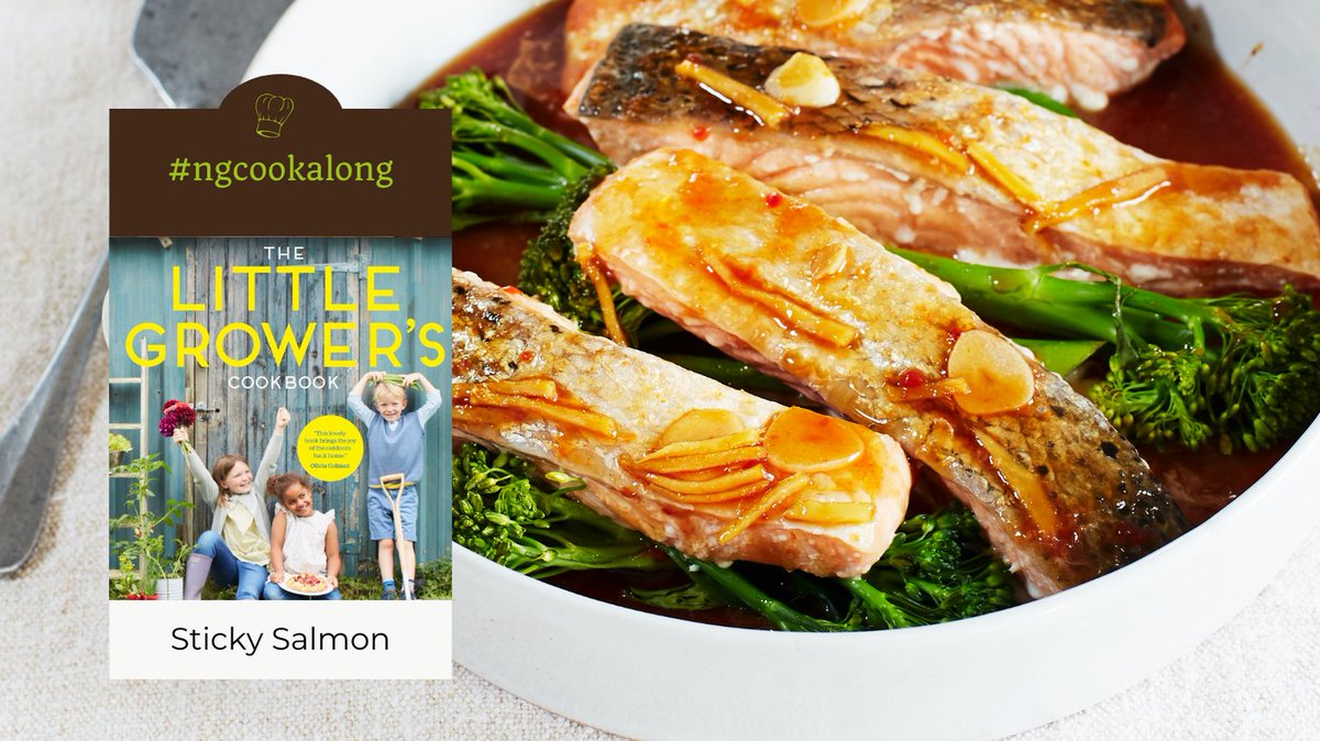 Grab a copy of The Little Growers cookbook to have a go at this weeks #NGCookalong - Sticky Salmon
