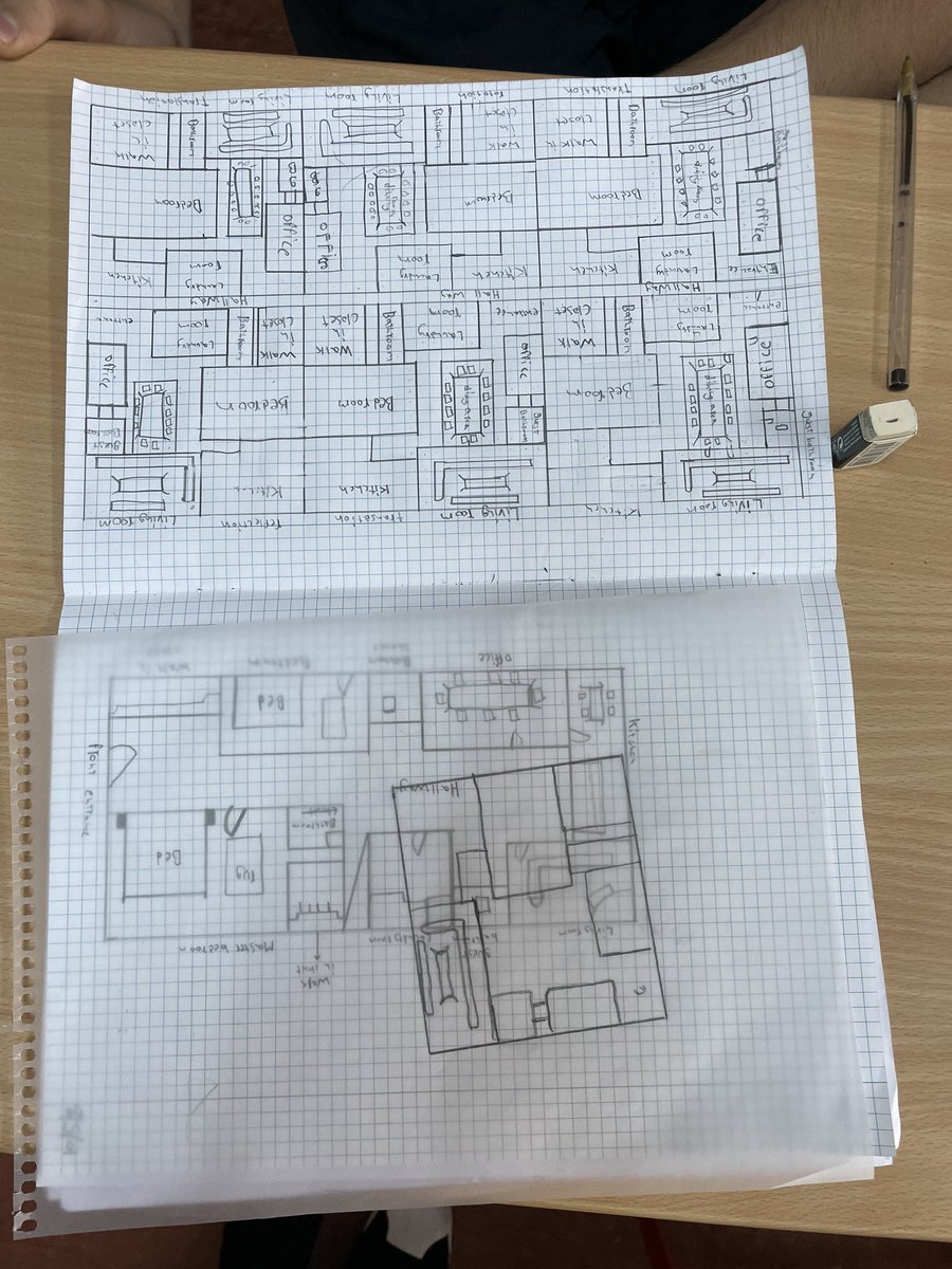 amy_clack's tweet photo. Applying our knowledge of translations, reflections &amp; rotations through the “design an apartment” project. #projectbasedlearning #year10 #igcsecoremaths @BISIstanbul https://t.co/CkeIWBAxpS