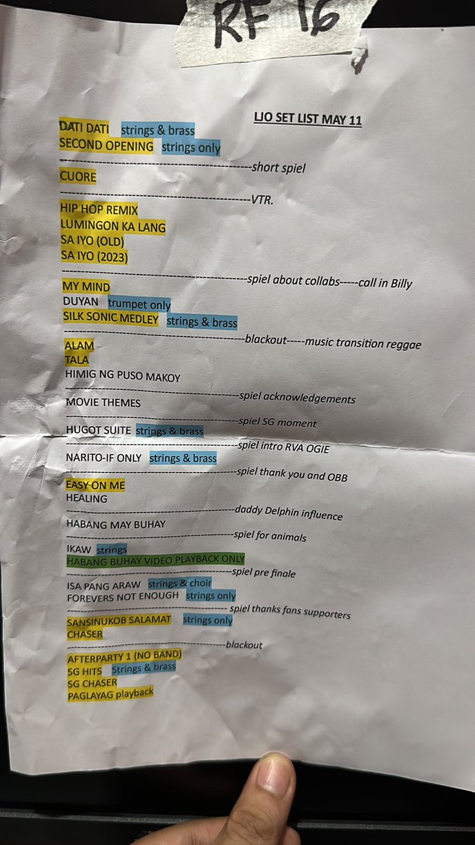 brenan_e's tweet image. @JustSarahG set list last night at the Araneta Coliseum. #sg20th #sarahgeronimo #backupsinger