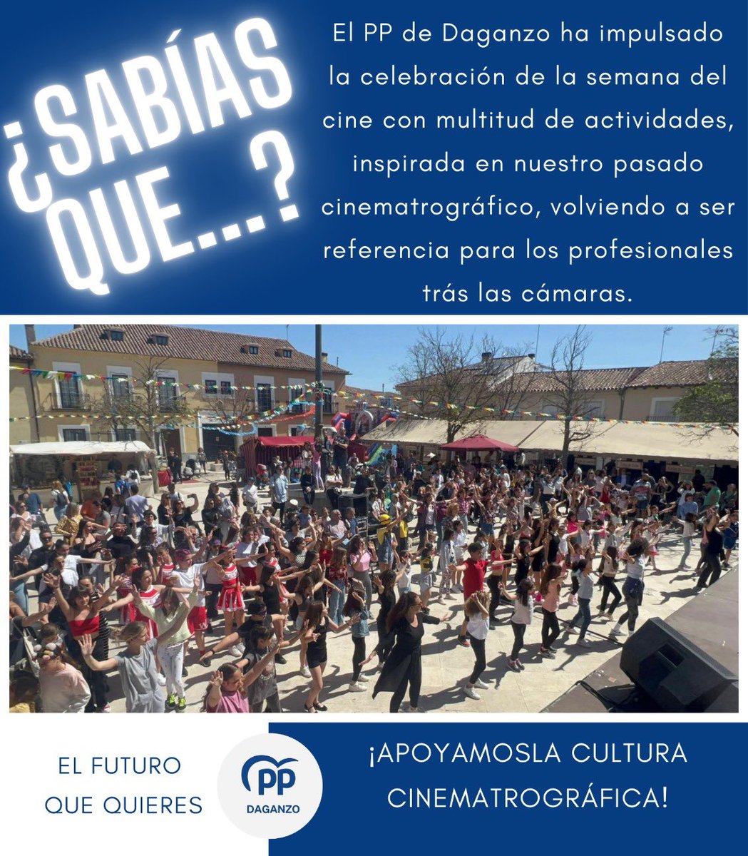 🔹¿Sabías que…? 🔹

El PP de Daganzo ha impulsado la celebración de la semana del cine con multitud de actividades, inspirada en nuestro pasado cinematográfico.

#daganzo #daganzodearriba #ppdaganzo #ppmadrid #nnggmadrid #pasionpordaganzo #ilusionporDaganzo #experienciaygestion