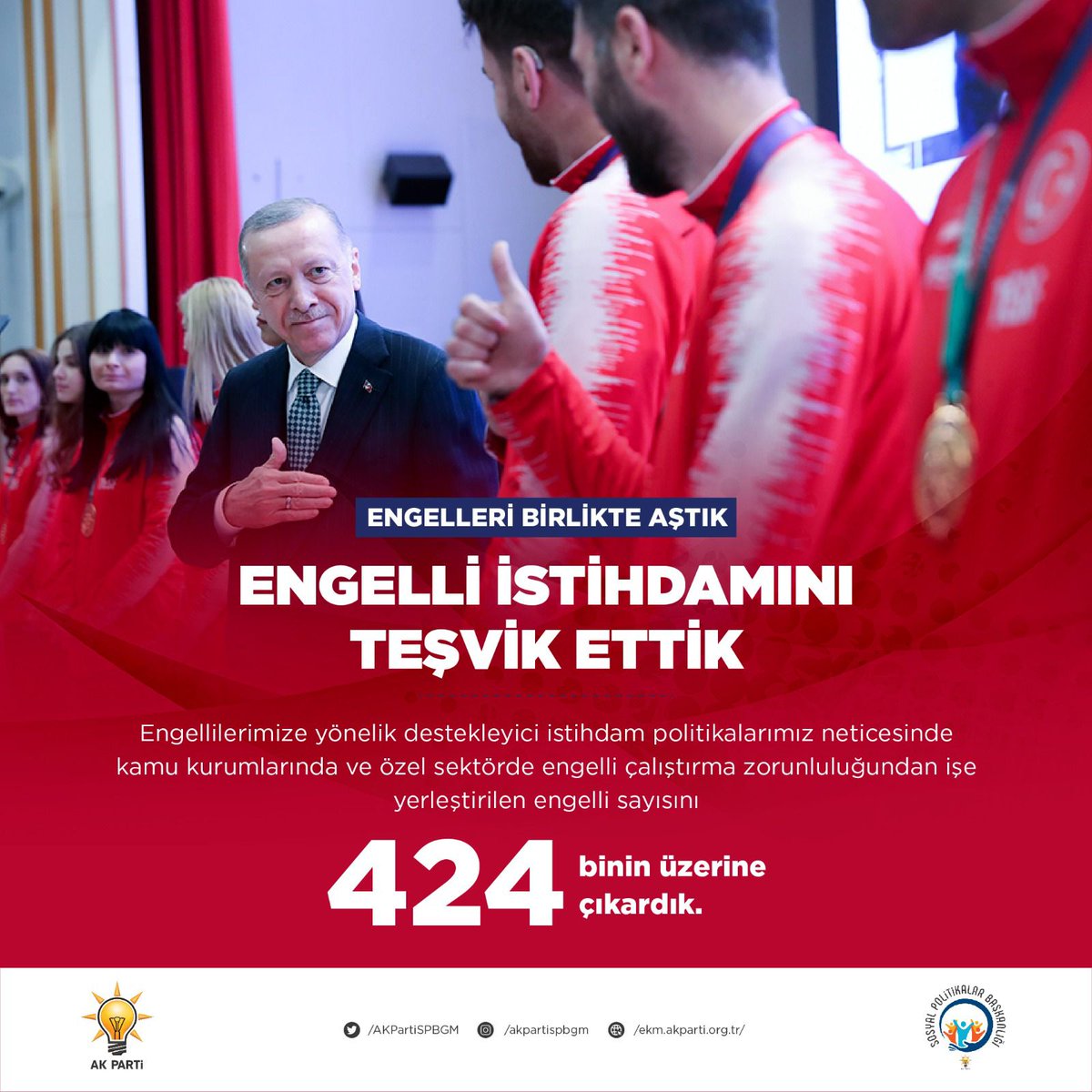 AltunerGulsen's tweet photo. Genel Başkanımız, Cumhurbaşkanımız Sayın Recep Tayyip Erdoğan liderliğinde, 21 yıldır “hak” temelli bir yaklaşımla engelli vatandaşlarımız ve kıymetli aileleri için hayatın her alanına yönelik çalışmalarımızı titizlikle sürdürüyoruz.

#EngelleriBirlikteAştık https://t.co/0vX1Aej4gj