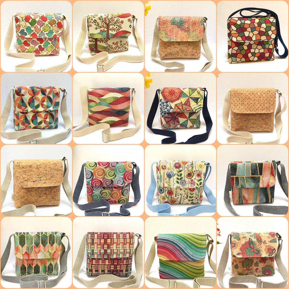 Just been making a pile more of these, my micro shoulder bag.
Small, neat and a little bit quirky.

saffrongrove.com/shop

#baglovers #tapestrybags #corkleather #bagmaker