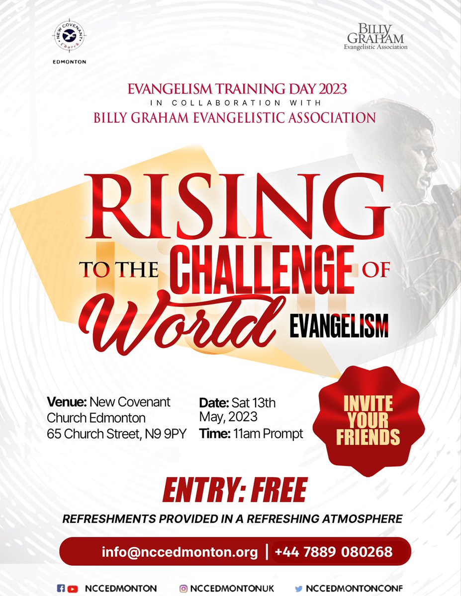 As we get ready to harvest souls for God’s Kingdom, May our harvest yield good fruits in Jesus name.
Amen

Join us from 11am today for “Evangelism Training Day 2023”

#Ncc
#Enfield
#London
#Edmonton 
#Evangelism
#FamilyChurch
#Enfieldchurch
#Londonchurch
#ChurchNearMe