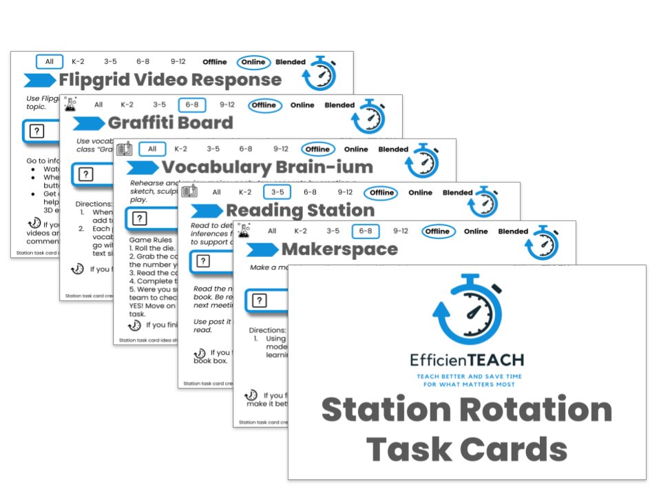 Want to get started with station rotation or level up your stations?

L👀k no further! 

Our post includes
🎥 Videos
🔄 Examples
💡Ideas
➕ a FREE collection of station rotation task cards you can use with your class!

ditchthattextbook.com/station-rotati… #Ditchbook