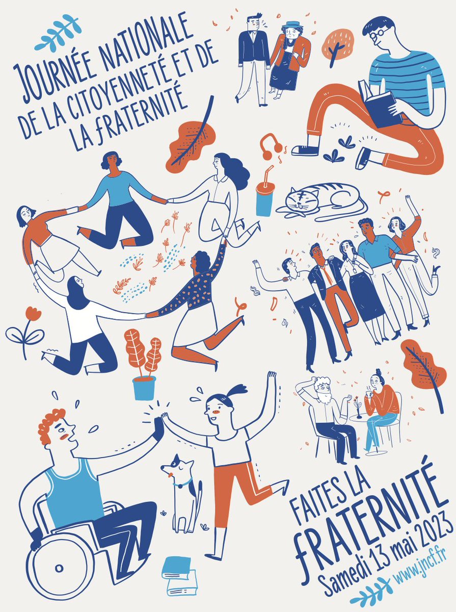 Aujourd'hui, célébrons la Journée de la citoyenneté et de la #fraternité 🤝 ! Engageons-nous à faire preuve de plus de #solidarité pour un monde plus juste et plus fraternel. Chaque acte de solidarité renforce les liens entre citoyens et favorise le vivre-ensemble.
#JNCF