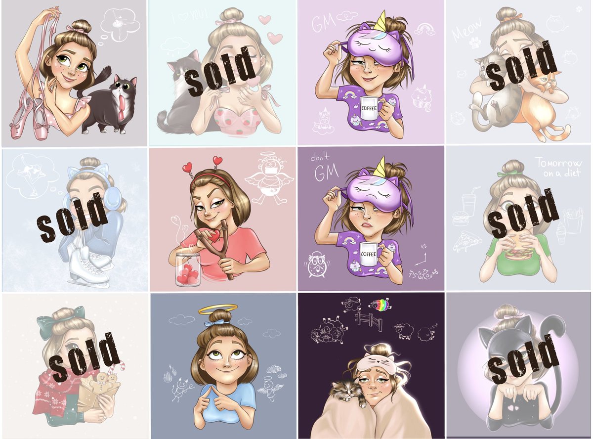 My lovely collection🥰
This collection is about a funny girl. Her emotions are familiar to us all.

There is such a girl in me, but in you?

1/1 digital art 
0.02 eth
🎁 When you buy this NFT, you get a sticker for printing on a mug, phone case or t-shirt
opensea.io/collection/min…