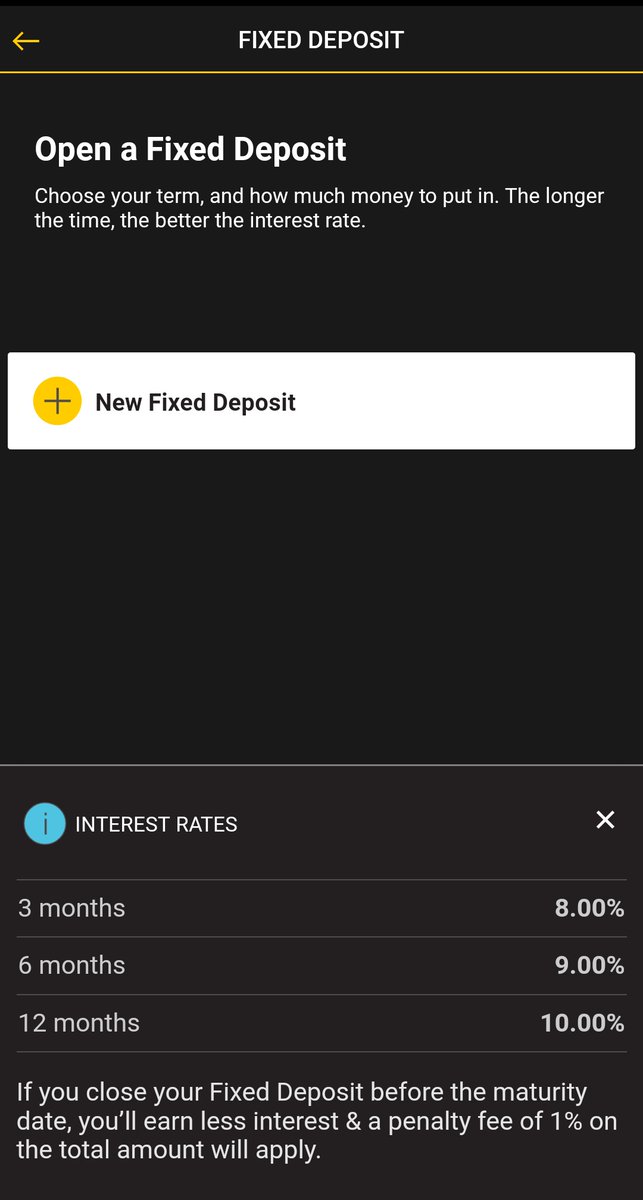 MoneyRehab_'s tweet photo. New offering from TymeBank:

Fixed deposits.... 

Rates not bad....not bad at all

🤑🤑🤑 https://t.co/JrLJXNkNUw