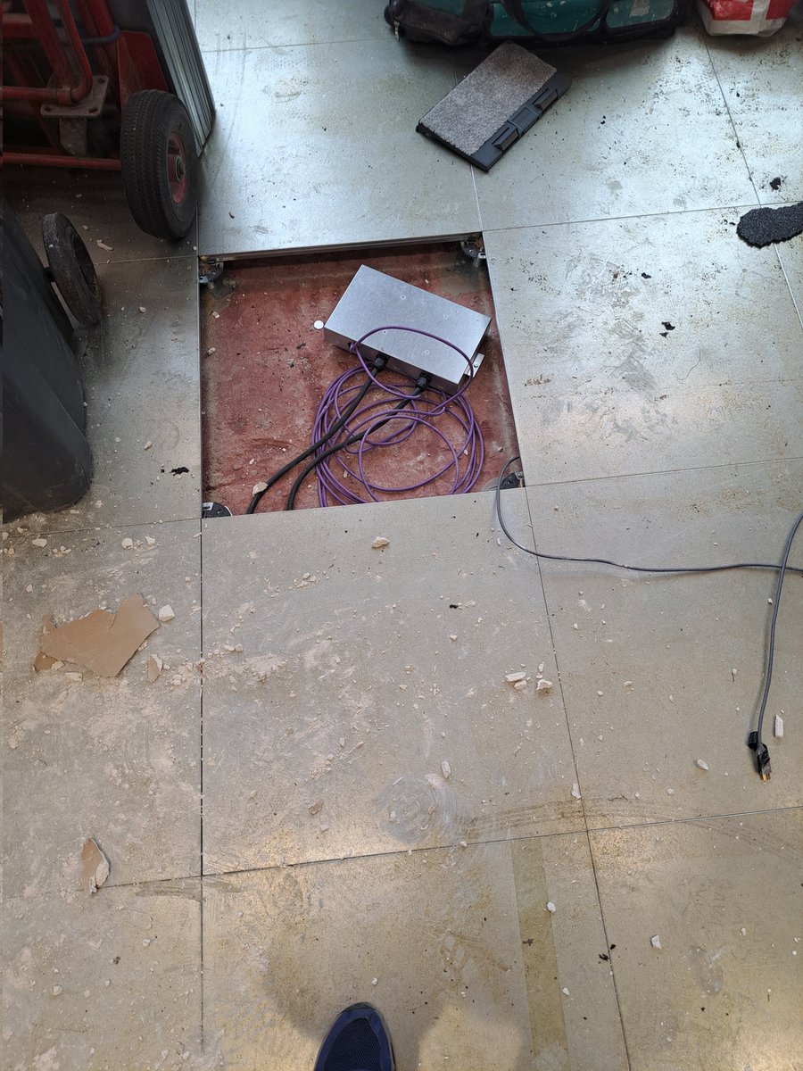 Relocation of floor boxes in Central London. 
#electrician #commercialcontractors #London