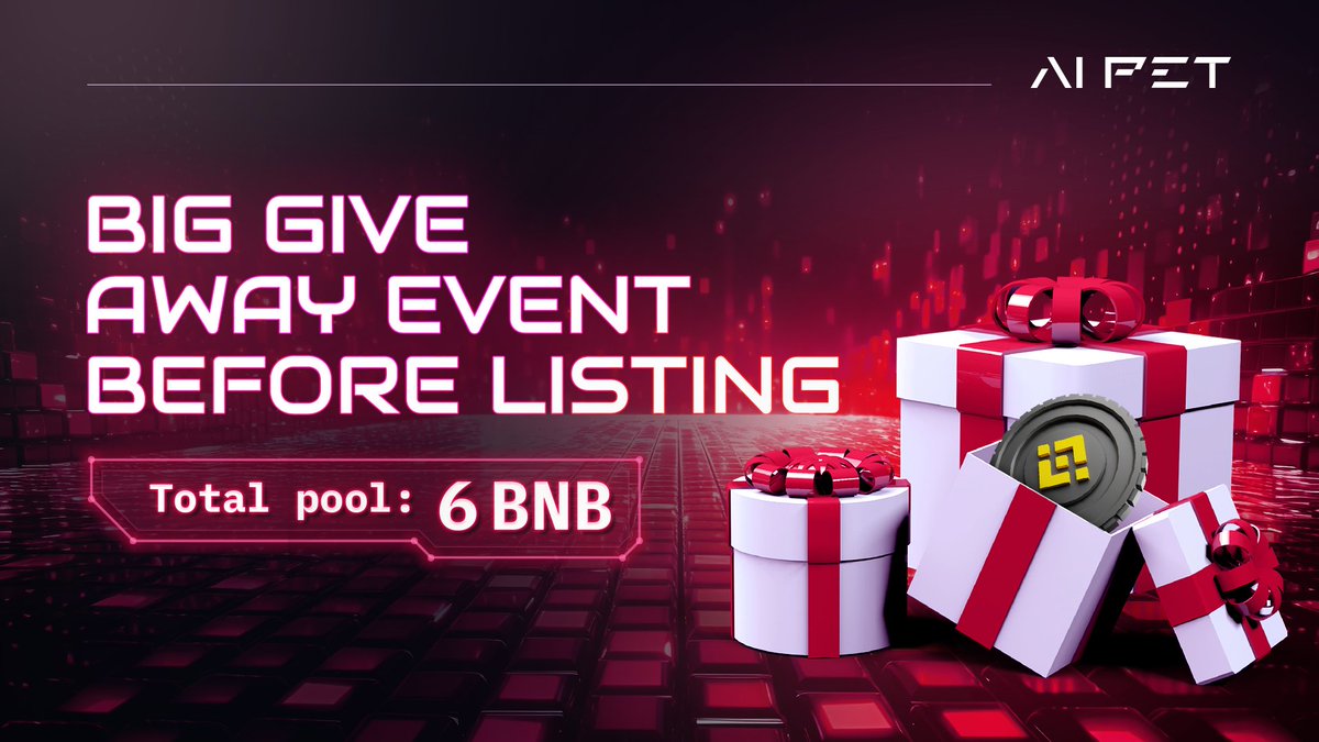BIG GIVE AWAY BEFORE $AIPET LISTING in 17:50 UTC Today
🎁Pool: 6BNB for 6 luckies 

▶️Like Tweet 
▶️ Retweet and tag 3 firend 
▶️ Screenshot post proof on telegram chat: t.me/Aipetcommunity

❗️Presale Live
pinksale.finance/launchpad/0x99…