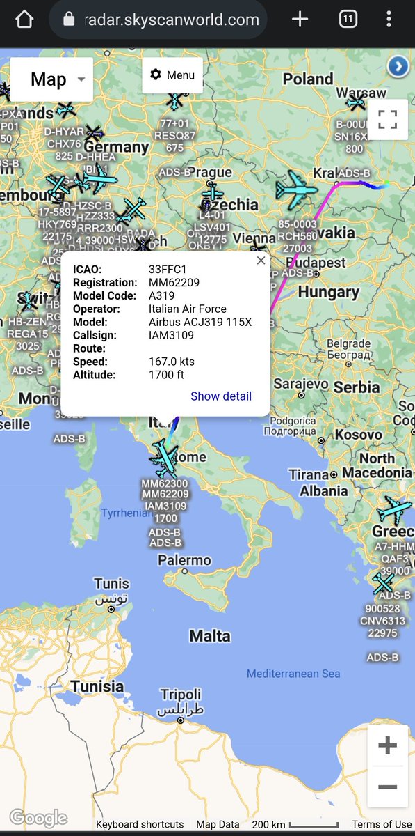 scan_sky's tweet photo. Italian Air Force 🇮🇹 - A319-115X - #MM62209 - #IAM3109
Departed From Rzeszów-Jasionka Airport 🇵🇱 & Inbound To Rome 🇮🇹
https://t.co/FBY0jbiSuO https://t.co/hT2QF0Cwlv