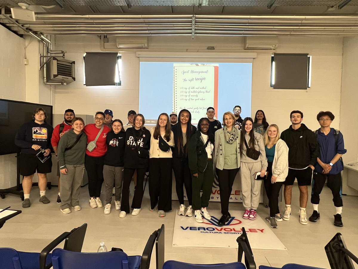 Nicole_Kraft's tweet photo. What a start to our European Model of Sport #buckeyesabroad—flying to and touring Milan and visit with @VeroVolley on Day 1, now on Day 2 learning about changing business model of @F1 from @AaronDeckers of @Racingnews365C. Tonight: @acmilan! #ASCintheField https://t.co/68loySOHs0