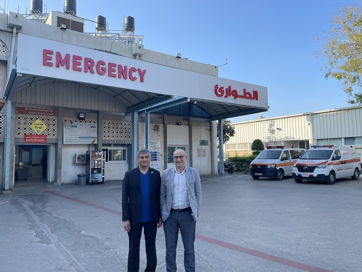 SurgicalSimUK's tweet photo. Day 5 #Gaza #Palestine with @maynard_nick  at EGH hospital in Gaza . @MedicalAidPal MAP is working tirelessly to address the pressing medical needs, and support hospitals and vital health services. @nialldowney @ShafiAhmed5 @Tas_q @laptan1 @GlobalSurg @CDCGlobal https://t.co/gMK0kKNcmb