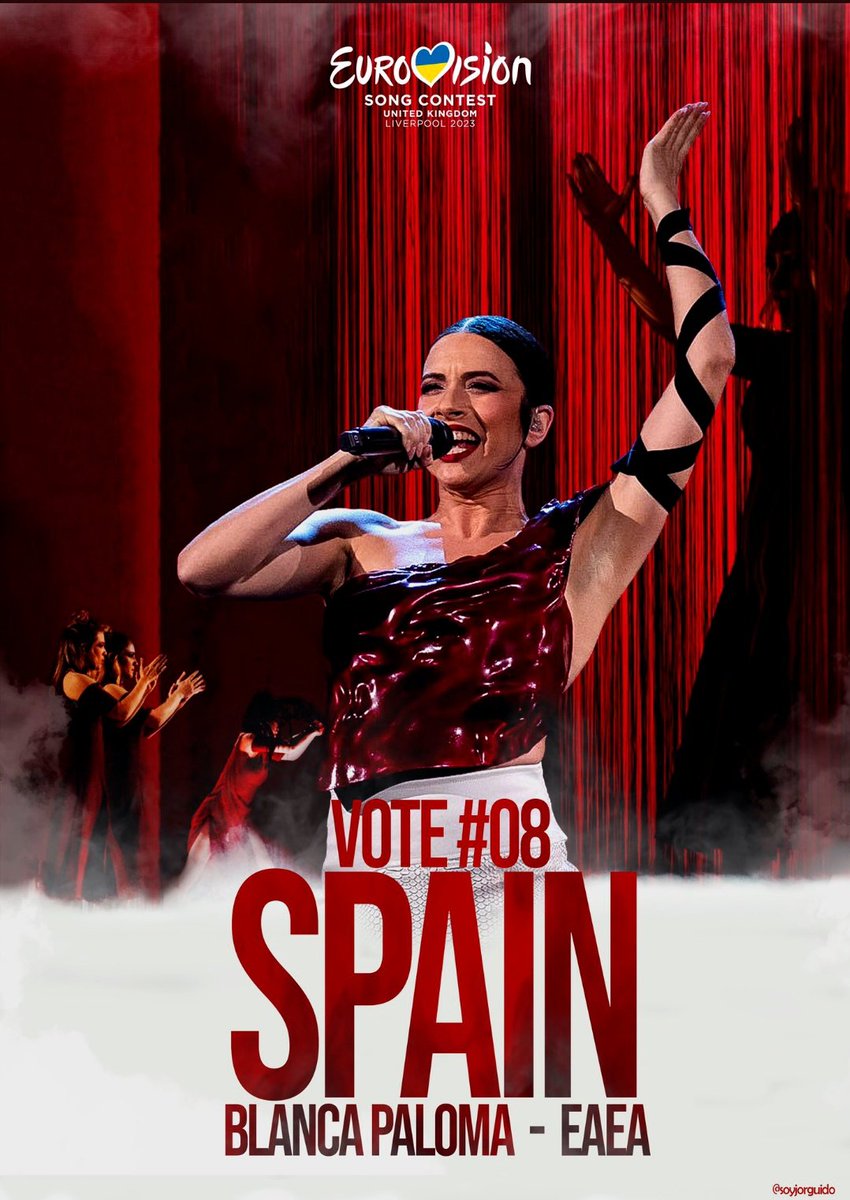 Europe, Australia and rest of the world vote the song #8, vote for Spain 🇪🇸, vote for @BlancaPaloma_rb ❤️ #Eurovision #Eurovision2023 #EurovisionRTVE #EuroFinal