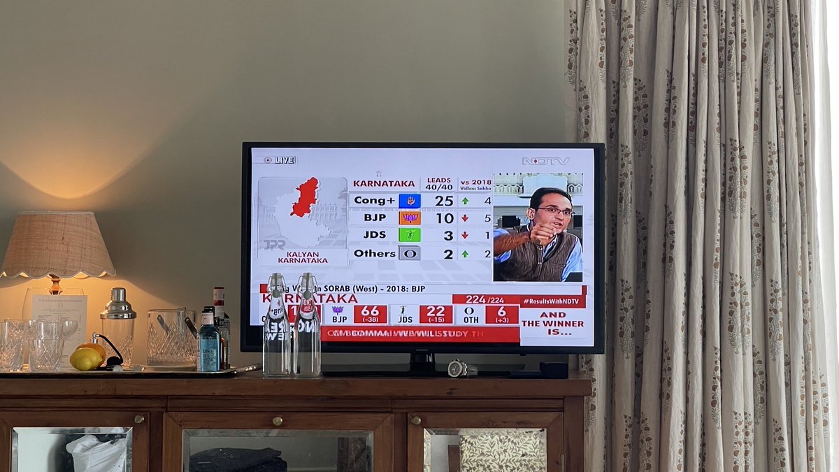 #WTFmoment | At a Mumbai hotel, the only English Channel being shown is NDTV. Imagine the amount of Boroline I need today. Had to literally hide Congress leads with water bottles.