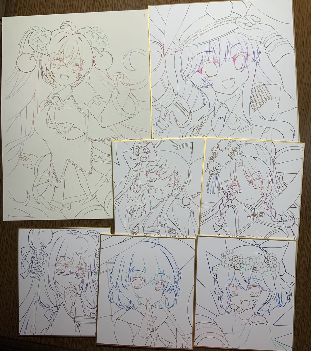 もう週末なの⁉️ 😱線画あと1枚❗️ 来週から一般販売絵の色塗り🔥 夜はリクエスト各内容を整理します。 リクエストの受付は明日までだよ٩( 'ω' )و