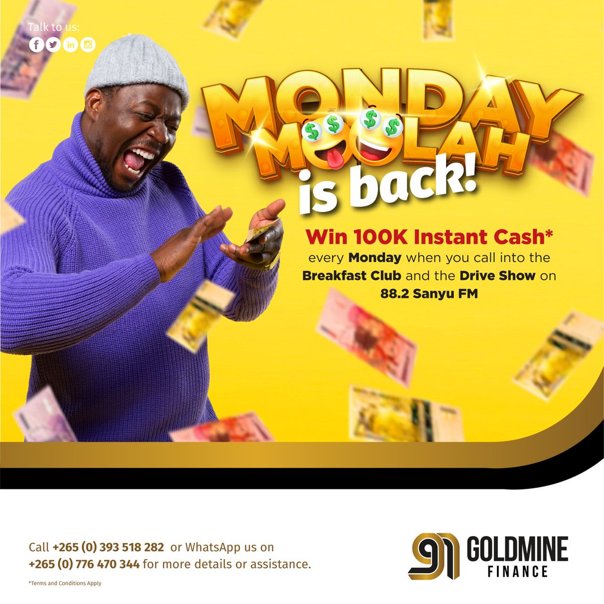 Fredrick Semyalo & Denis Ssebugwawo- this week’s winners of #MondayMoolah in conjunction with Sanyu FM.

Stand a chance to win some 💰 by tuning into @882sanyufm every Monday on the breakfast & evening drive show

#GoldmineFinance #SmartLoansSmartResults #MayMayhem2023 #MayMayhem