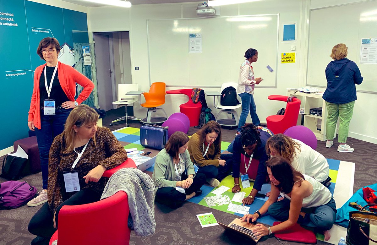 eTwinningFrance's tweet photo. #eTwinFR - 🧠 Les ateliers de travail de cette 2️⃣ème journée de la Conférence Nationale #eTwinning sont en cours ! 
🗒️ #ClasseDehors, #EscapeGame, #IntelligencesArtificielles, #LiberatingStructures, projets eTwinning, atelier Coracs… https://t.co/zLgppxFh6Y