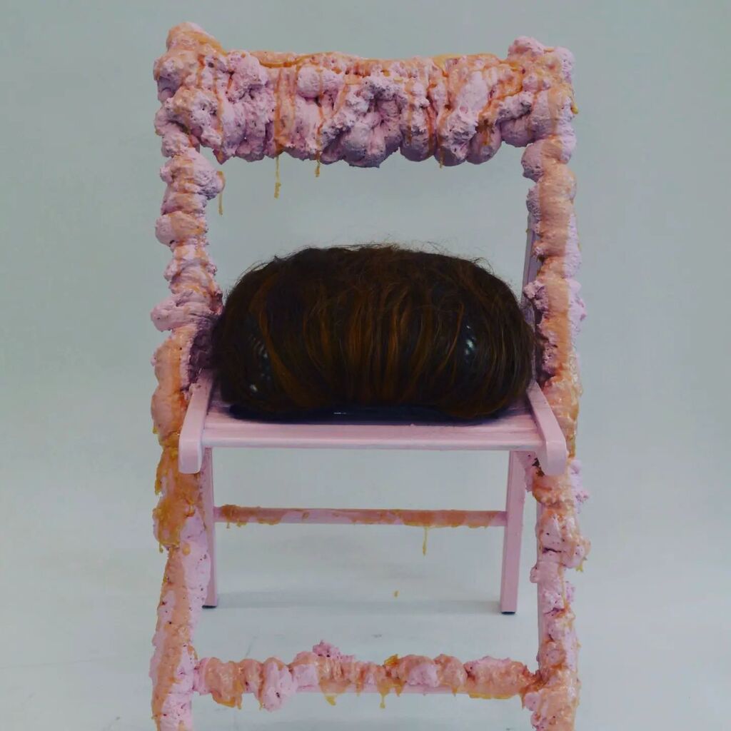 // Issue 38 - Summer ex-Hibition // We start the show with an artist from Issue 25 - Deconstruction. Artist name: Catherine Palfreyman Instagram: @catherinepalfreymann Title: ‘Why do I keep finding your hair everywhere’ Expanding foam, repurposed ch… instagr.am/p/CsLT43fIJmw/