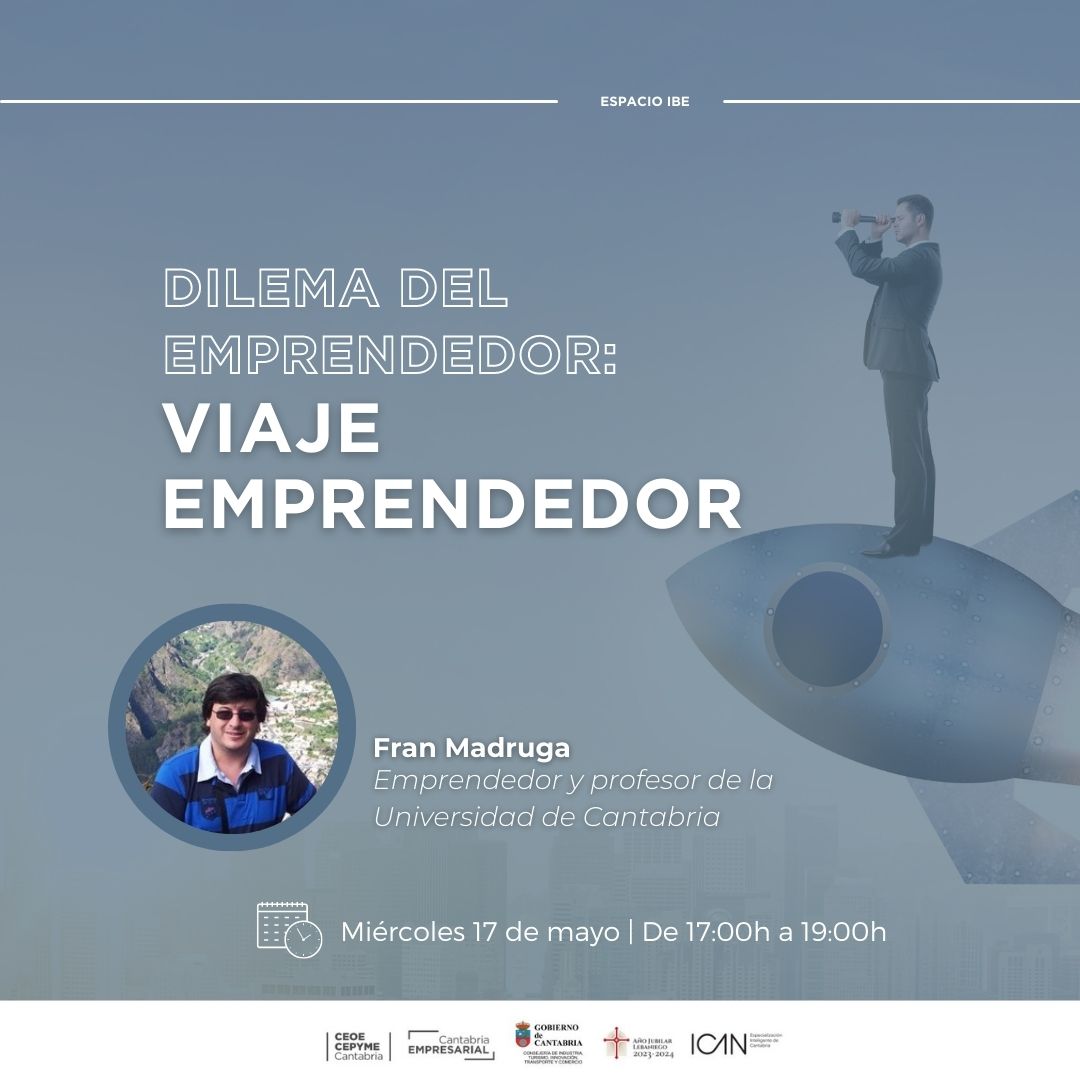 🚀 ¿Quieres saber cómo es el proceso entre que surge una idea y se materializa en un negocio? 

En el dilema del emprendedor de este miércoles 17, en #EspacioIBE, daremos respuesta a esta pregunta, de la mano del emprendedor Fran Madruga.

¡No te lo pierdas!