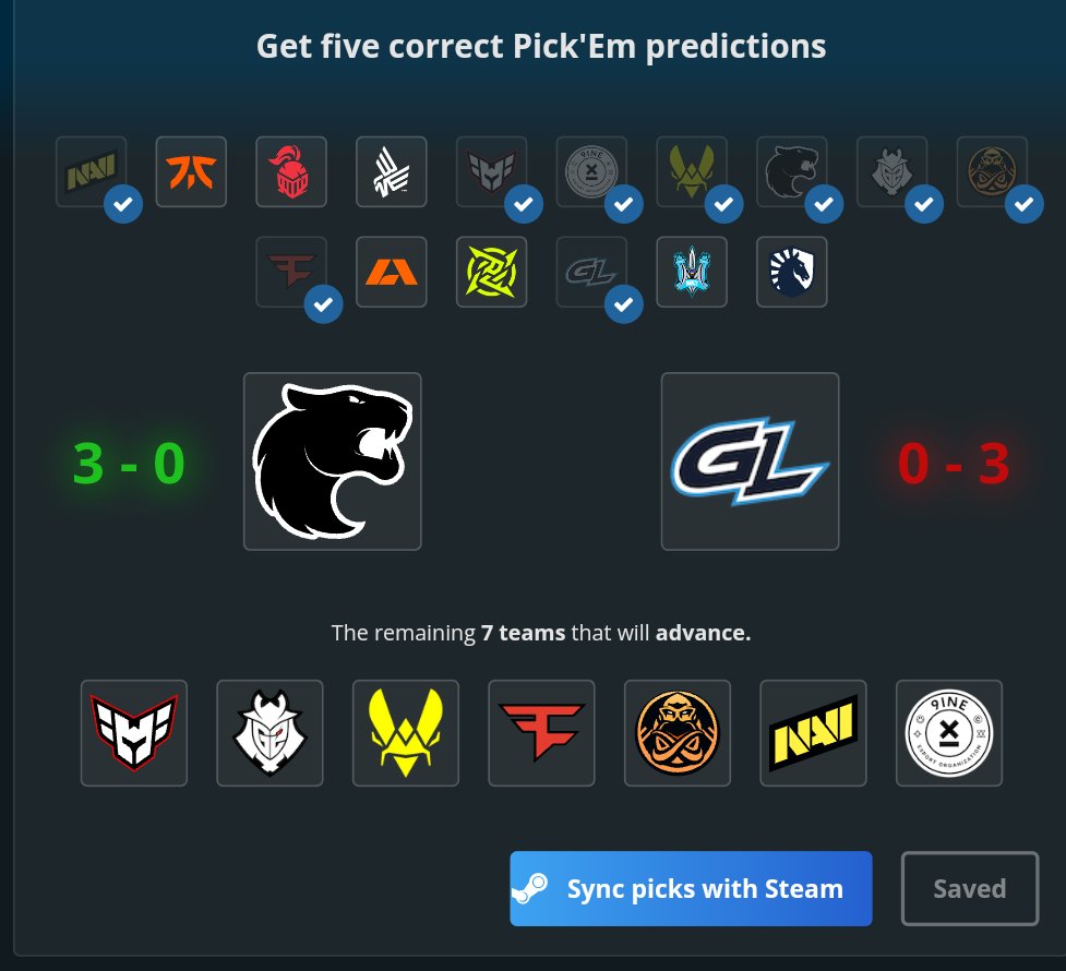 okmez5621's tweet photo. I thought for a long time about navi<> furia but I decided to give it.
#major
#csgo
#pickem
#paris
#legendstage https://t.co/AZRzXqu2MY