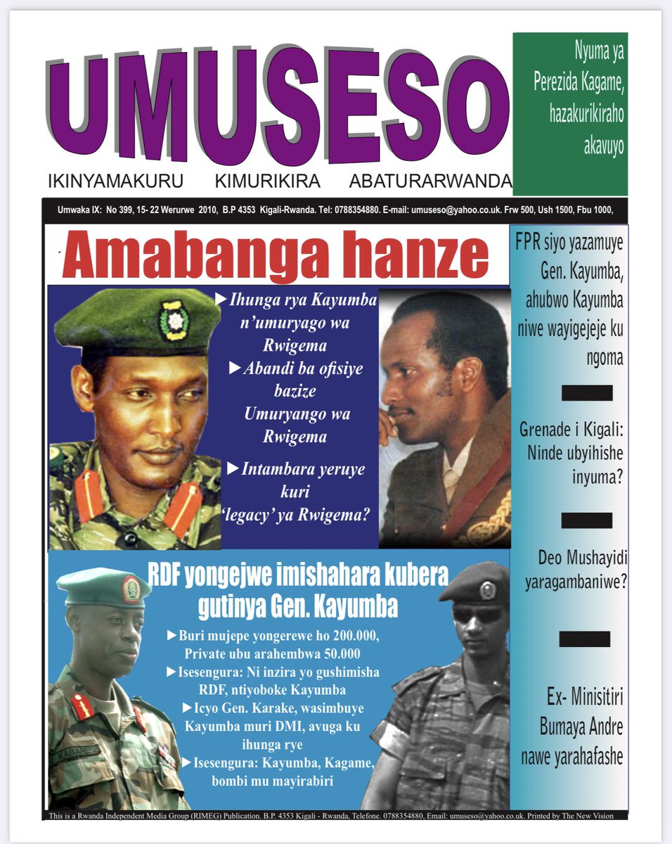 be_johns's tweet photo. Kera mu #Rwanda hahozeho itangazamakuru ryigenga ryarimo ba Charles Kabonero, JB Gasasira, Didas Gasana, Jean Leonald Rugambage💔Charles Ingabire💔 Eric Udahemuka, Nelson Gatsimbazi, Mugisha Furaha hamwe n’abandi benshi. 
Abatariciwe mu gihugu barahunze, abandi bicirwa mubuhungiro, abandi babuzwa kuzagaruka mu gihugu cyabo. 

Muve ku IGIHE gitangaza inkuru mpimbano,  gicengeza amatwara y’ishyaka riri kubutegetsi, kikagira bamwe ibitangaza badakwiriye, abandi kikabagira ibicibwa muri gakondo yabo. 

Imana ihe iruhuko ridashira Charles Ingabire wiciwe muri #Uganda na Jean Leonard Rugambage warasiwe mu Rwanda azira gutangaza ukuri ku nkuru z’iraswa ry’abasirikare bari bahunze ubutegetsi bwa Kagame.