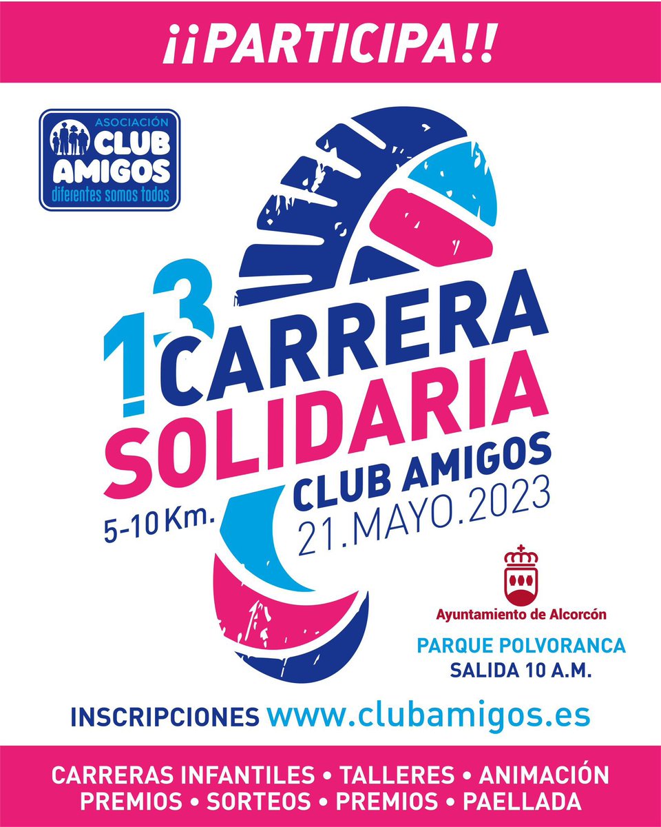 asoclubamigos's tweet photo. Nos quedan muy pocos dorsales para nuestra carrera solidaria del domingo 21 de mayo. Habrá juegos y carreras infantiles, sorpresas varias y paella para todos. No te vayas a quedar sin tu dorsal. Inscripciones en https://t.co/RAFnVFdt8Y https://t.co/aX4vpcLEaG