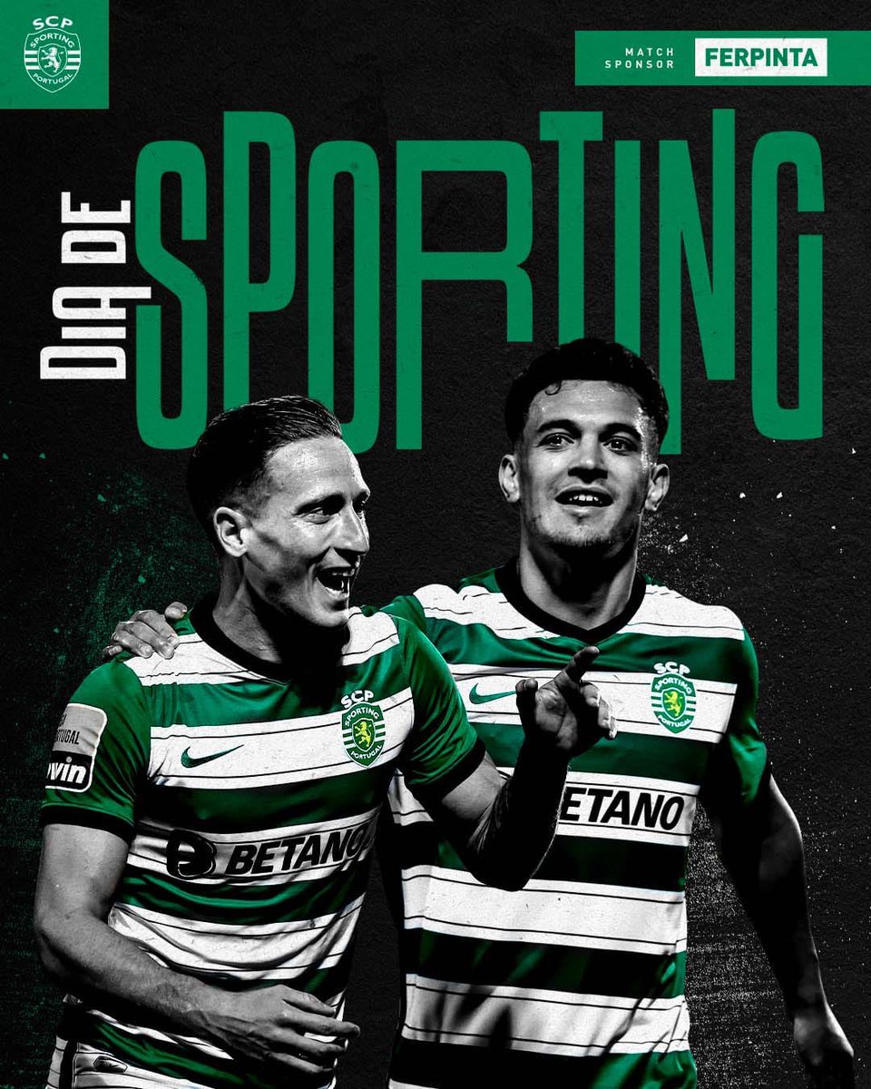 SportingCP's tweet photo. Hoje é #DiaDeSporting 🟢⚪️ Até já, Sportinguistas! 👋
⏰ 20h30
#SCPCSM #LigaPortugal https://t.co/jz1AXUIc0O