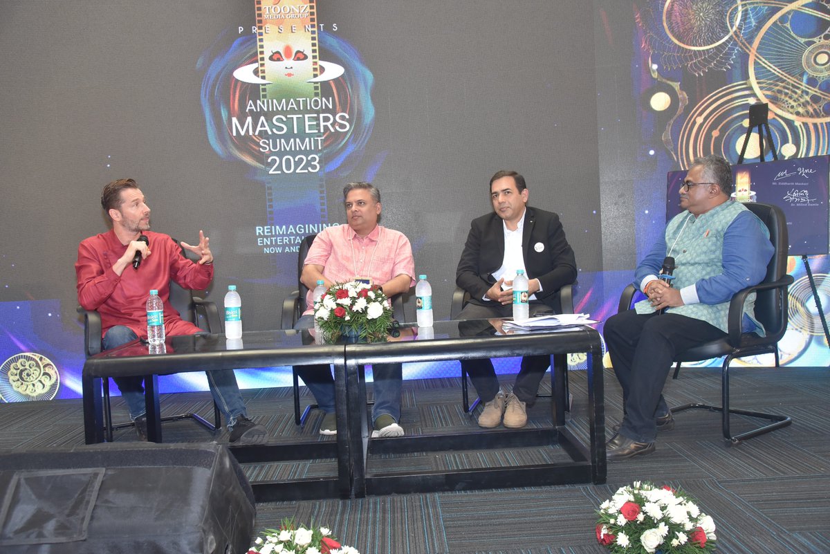 SummitMasters's tweet photo. Thanks to all our guests—Dr. Milind Damle, Mr. Damián Perea, and Mr. Sanjay Khimesara—for the interactive and insightful panel discussion “Reshaping India's AVGC Skill education,” which was held as part of Animation Masters Summit.

#AMS2023 #animation #AMS #toonzmediagroup https://t.co/UJFP2yr8Lw
