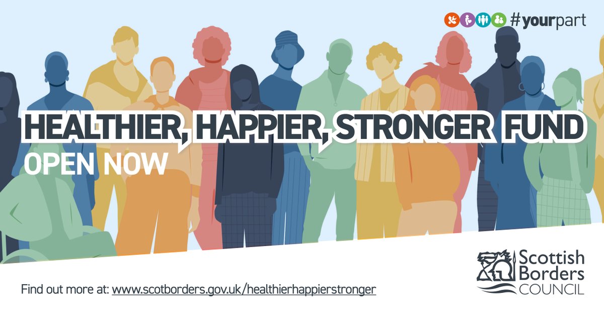 Healthier, Happier, Stronger is a new fund open to voluntary, community and charity organisations and groups to enable them to organise projects and activities that provide health and wellbeing benefits to adults. Find out more at: scotborders.gov.uk/healthierhappi…