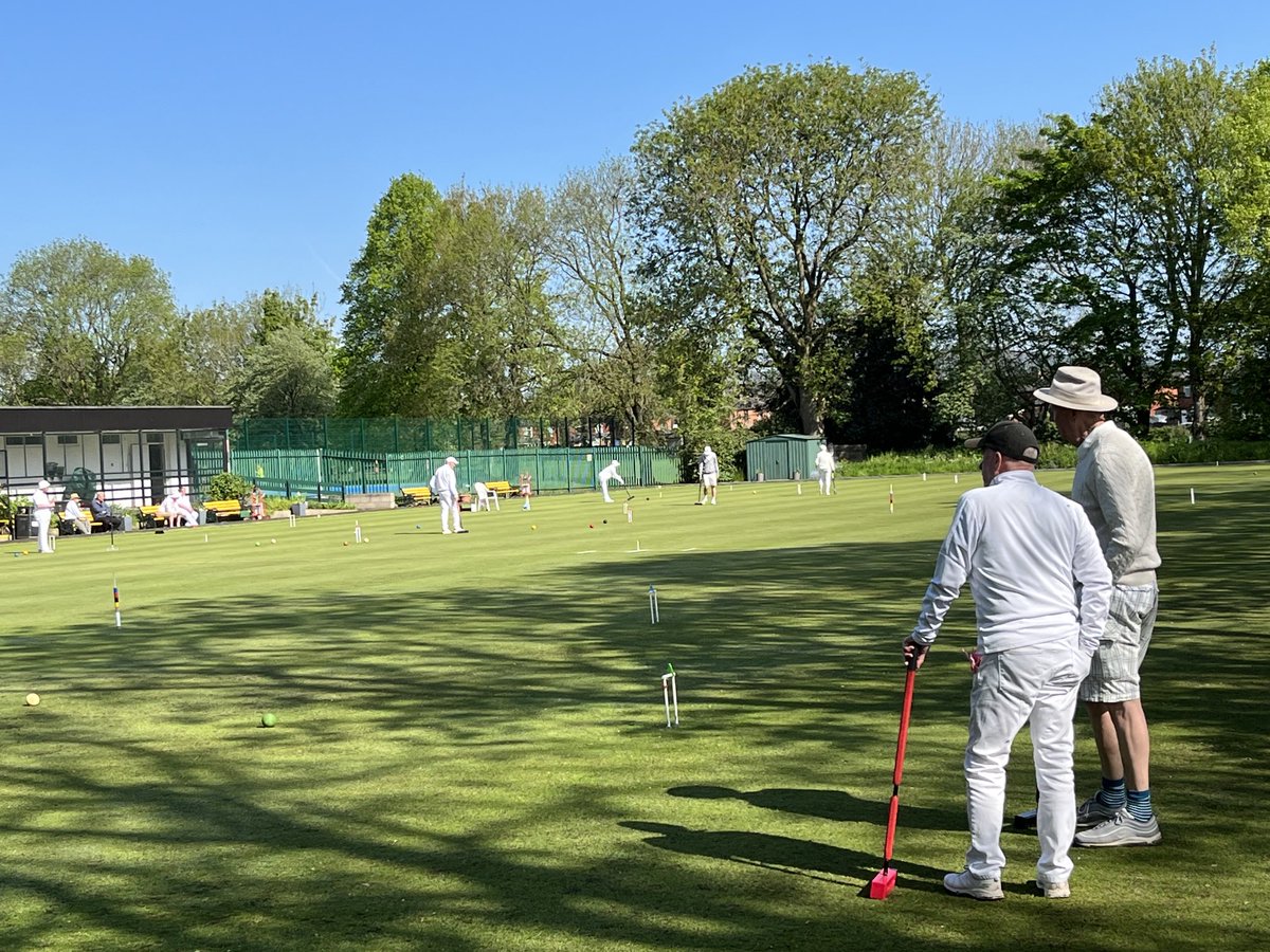 burycroquet's tweet photo. All set for a beautiful day of A level Golf croquet ⁦@burycroquet⁩ Whitehead park. Lawns great and sun shining- what could be better?
Spectators welcome! ⁦@BuryCouncil⁩ ⁦@EverythingBury⁩ ⁦@CroquetNetwork⁩ ⁦@CroquetEngland⁩ https://t.co/upXokAXpdo