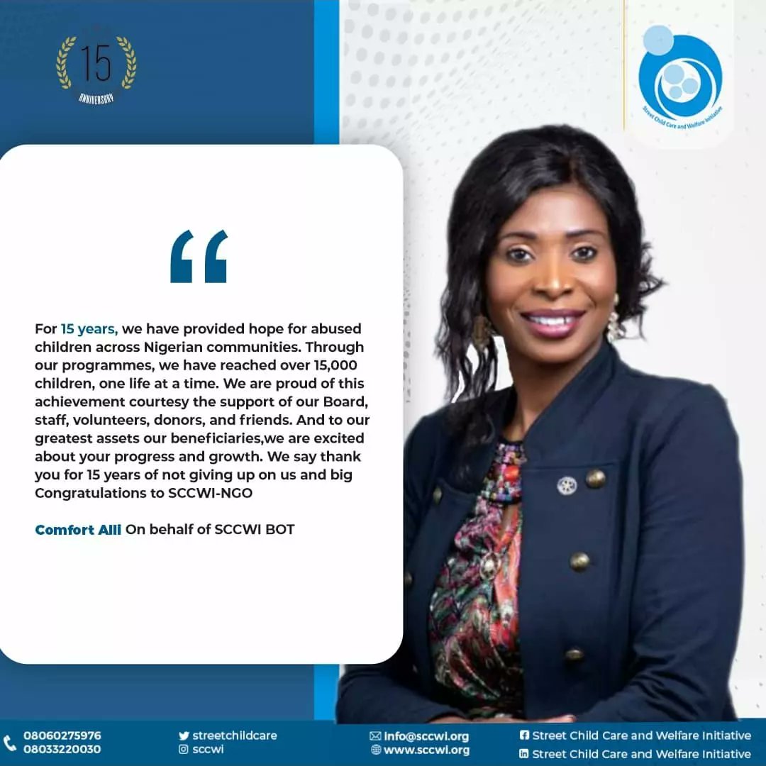 It feels like Yesterday, but its actually 15 years of showing love and catering for street connected children, out of school children, children in need of care and shelter, children in child labour situation. Thanks for your support
 #thankyou #love #childprotection #education