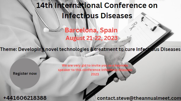 div_jennifer's tweet photo. Be a part of Infectious diseases conference 2023
scheduled on August 21-22, 2023 #Barcelona #Spain 
#infections🤒#diseases 😷‍#virus #bacteria #vaccination #prevention #blood #zika #ebola #veterinary #Pediatrics 
URL: https://t.co/EPmI2V7f5b
+441606218388 https://t.co/oYxqh7Y7Yb