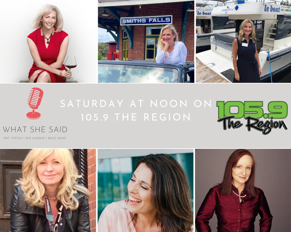 Today @ noon on @WhatSheSaidTalk:
🌊Summer escapes <a href="/LeBoatVacations/">Le Boat Vacations</a>
🍷Best-selling wine writer <a href="/NatalieMacLean/">NatalieMacLean</a>
🍿#InHisOwnWords, #Carmen &amp; #Silo <a href="/annebrodie/">Anne Brodie 🇨🇦</a>
👩Female involvement in politics
😔Mental health challenges faced by those in law enforcement <a href="/EHNCanada/">EHN Canada</a>