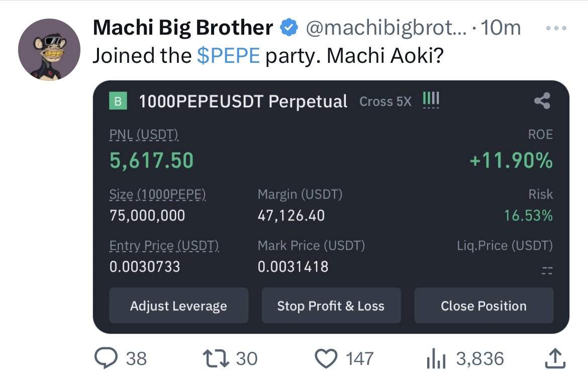 3orovik's tweet photo. One of the biggest nft whales just got into $pepe 👀 https://t.co/JFn65TvMs1
