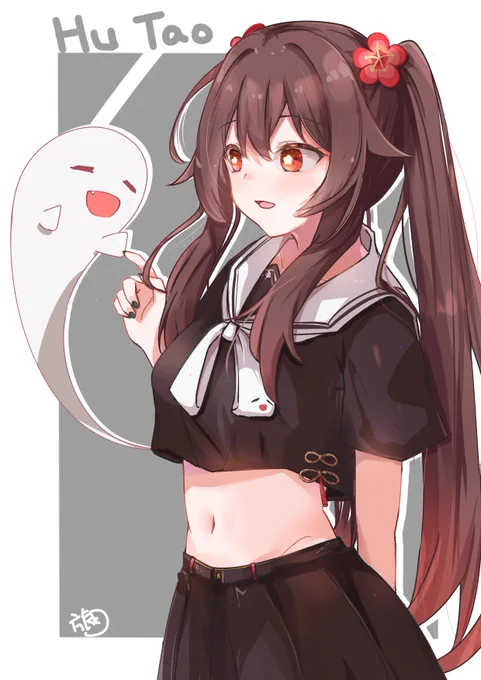 胡桃 學生服ver. #原神 #GenshinImpact #HuTao