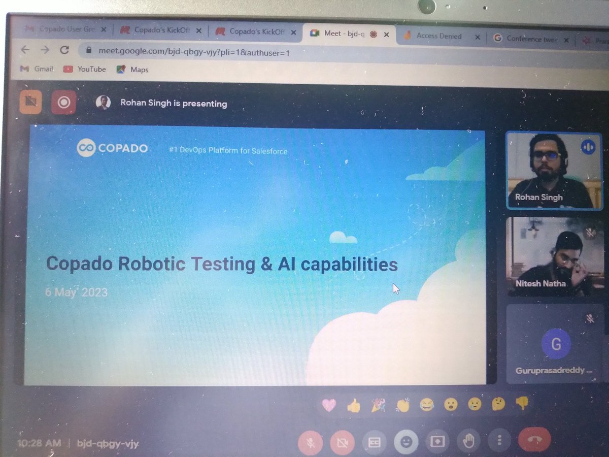 Mahi_n_Shetty's tweet photo. Copado Robotic testing....

@iKishorebt @gauravkheterpal 

#Copado #CopadoUserGroups #CopadoBLR #CopadoJAI #CopadoCommunity https://t.co/lhVHsh775e